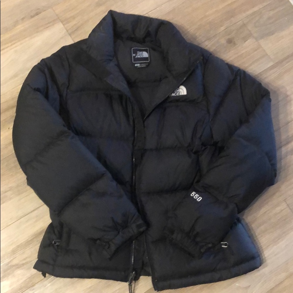 The North Face 550 black down puffer.